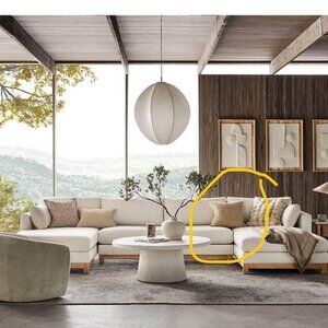 Crate & Barrel - Sashiko Organic Velvet - 20"x20" - Travertine Beige - Pillow C